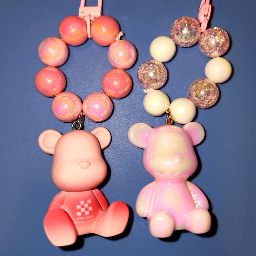 Pink bear keychains